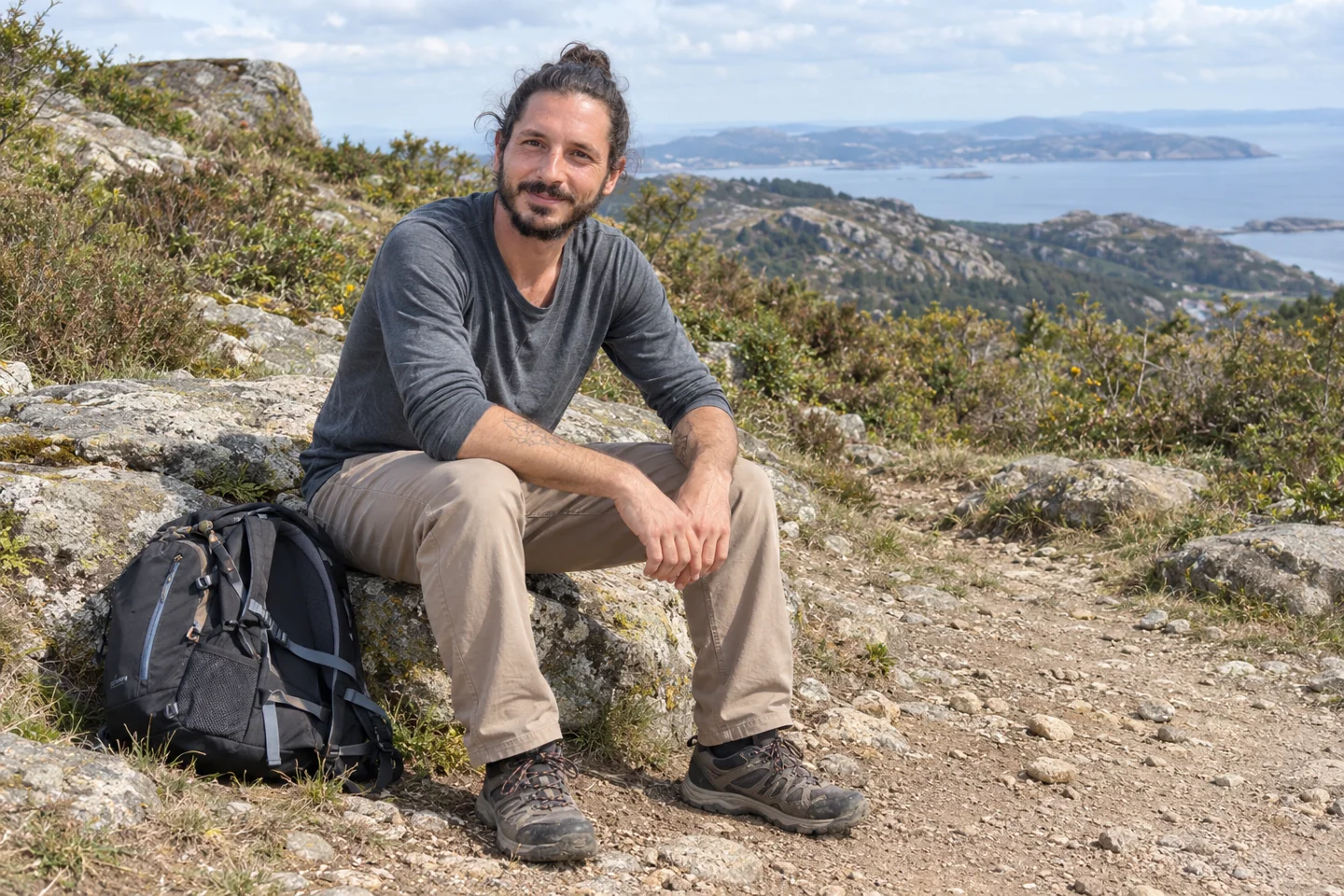 Quentin dans un paysage ouvert, portrait illustratif